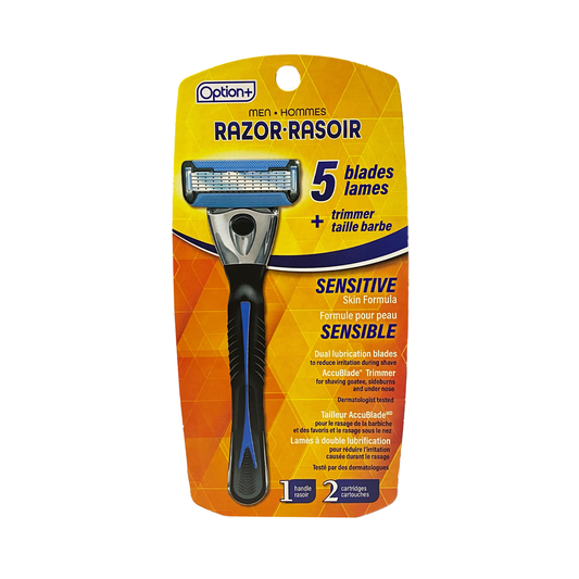 Option+ Men’s 5-Blade Razor with 2 Cartridges