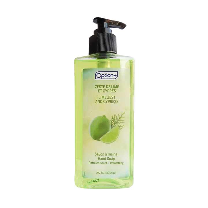 Option+ Lime Zest & Cypress Refreshing Hand Soap, 300 mL