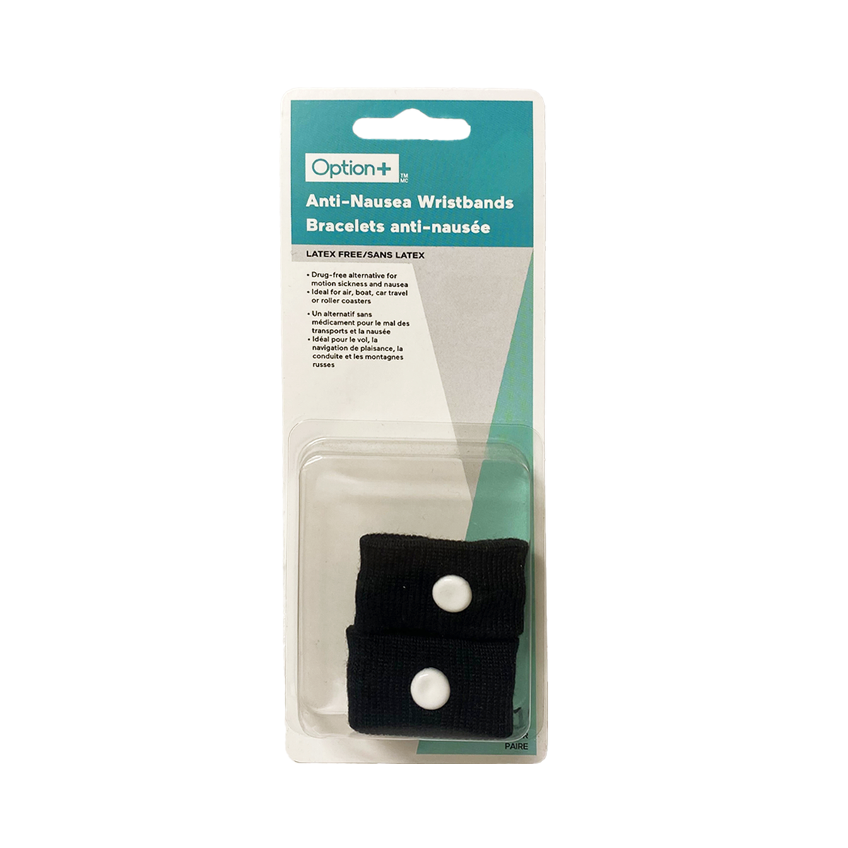 Option+ Anti-Nausea Wristbands, 1 Pair