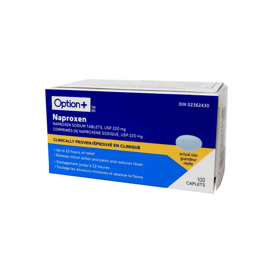 Option+ Naproxen Sodium Tablets USP 220 mg, 100 Tablets
