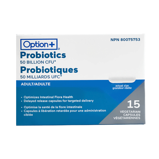 Option+ 50 Billion Probiotics, 15 Vegetarian Capsules