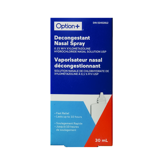Option+ Nasal Decongestant Spray with Moisturizers, 30 mL