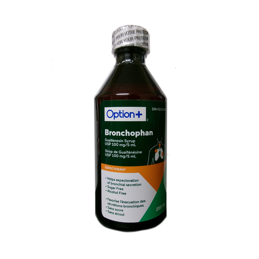 Option+ Bronchophan Expectorant Sugar & Alcohol Free Syrup, 250 mL