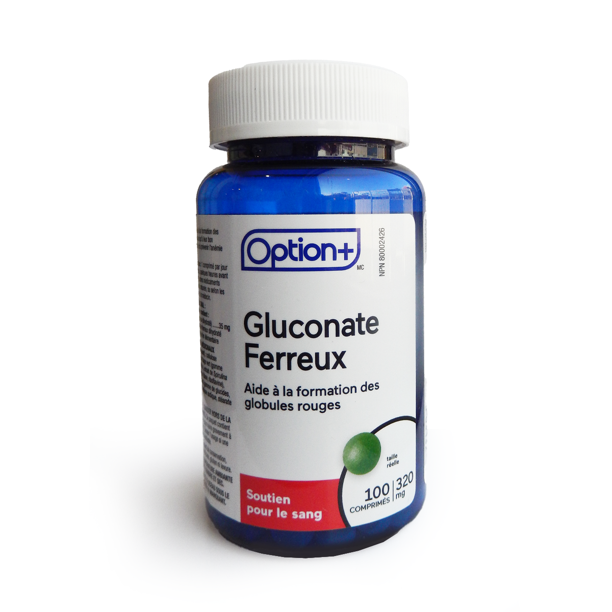 Option+ Ferrous Gluconate 320 mg Tablets, 100 Tablets