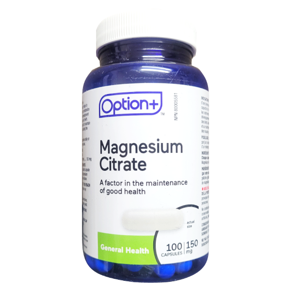 Option+ Magnesium Citrate 150 mg Capsules, 100 Capsules