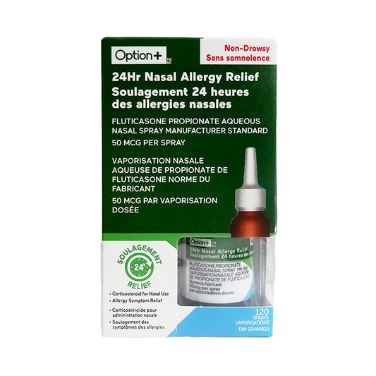Option+ Non-Drowsy 24HR Nasal Allergy Relief Nasal Spray, 50 mcg, 120 Sprays