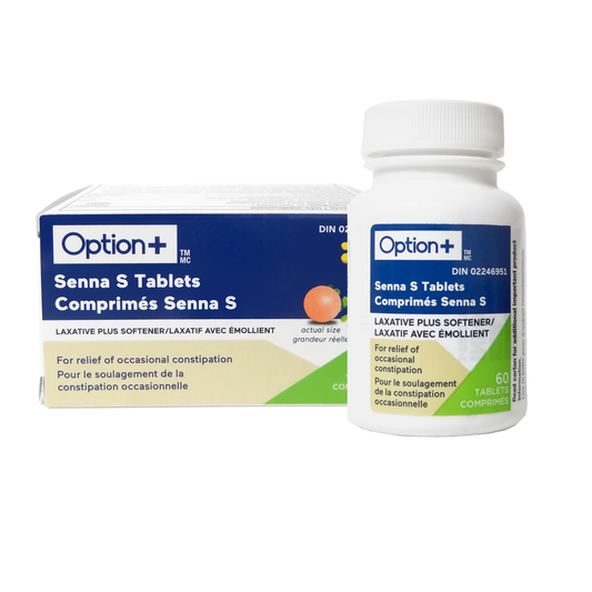 Option+ Senna S Laxative Plus Softener Tablets 8.6 mg/50 mg, 60 Tablets