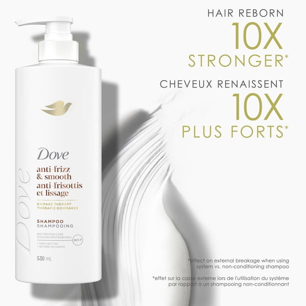 Dove Damage Therapy Anti-Frizz & Smooth Shampoo with Pump, 530 mL