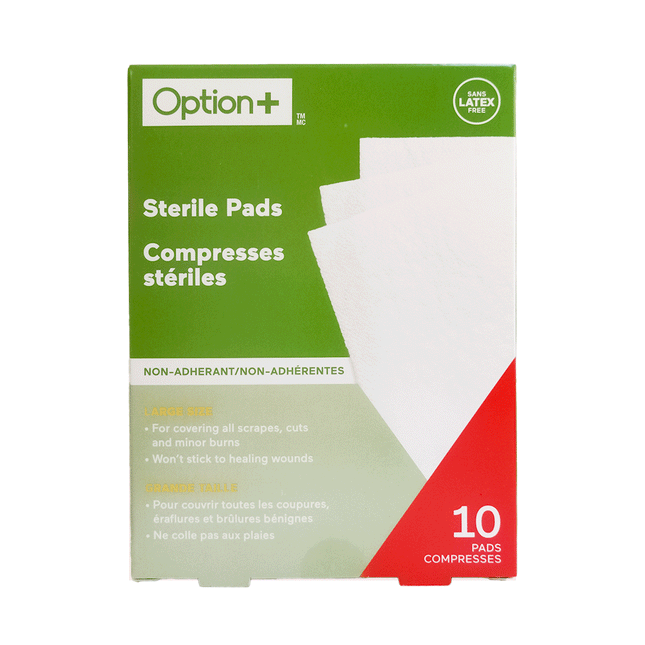 Option+ Sterile Pads, 3 x 4 in, 10 Count