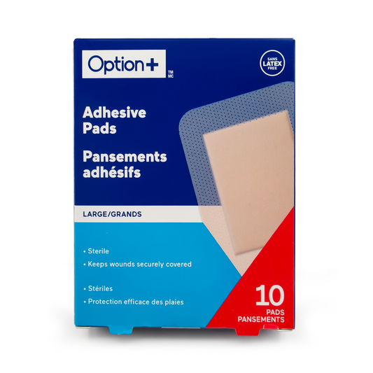Option+ Adhesive Pads Large, 3 x 4 in, 10 Count