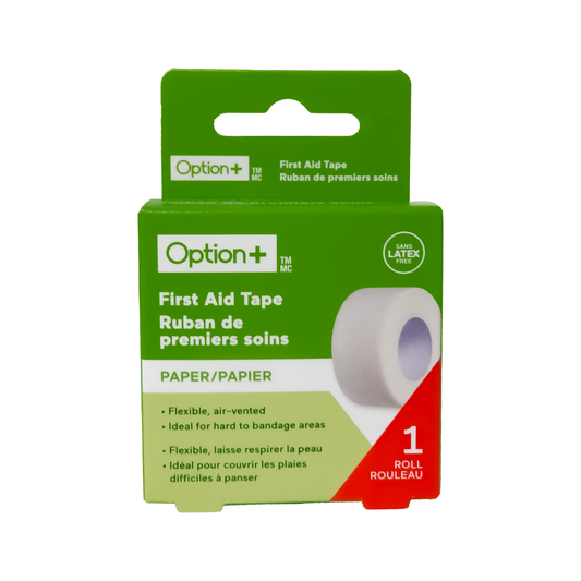 Option+ First Aid Paper Tape, 2.5 cm x 9.1 m, 1 Roll
