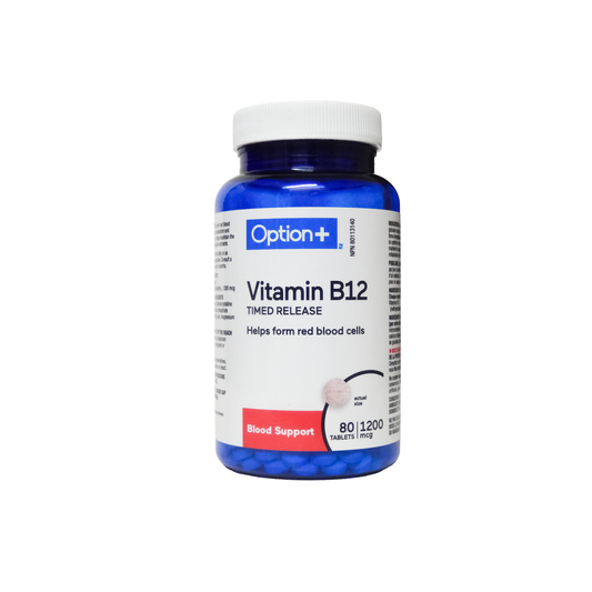Option+ Vitamin B12 Timed Release 1200 mcg Tablets, 80 Count