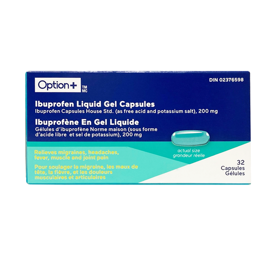 Option+ Ibuprofen Liquid-Gel Capsules 200 mg, 32 Capsules