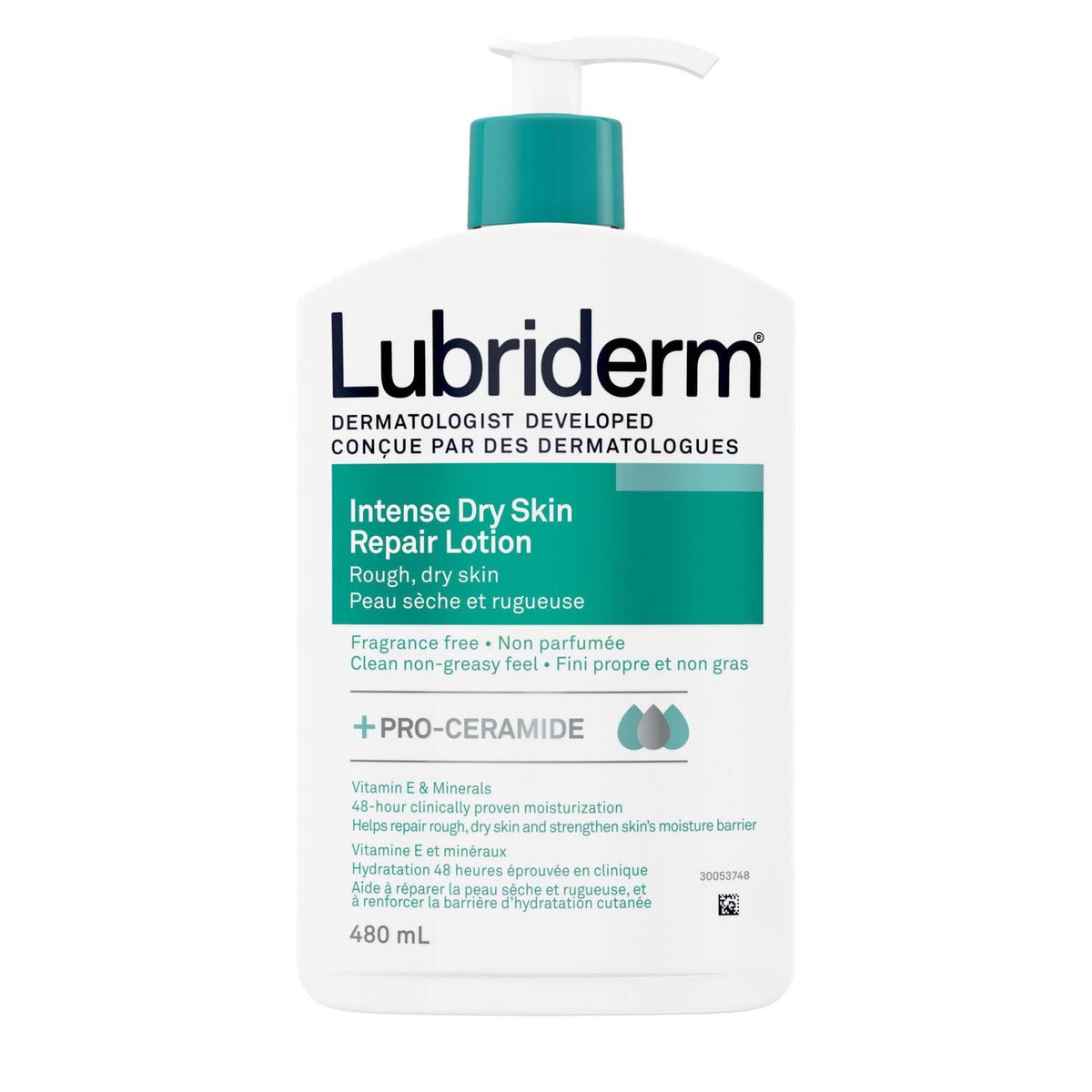 Lubriderm Intense Dry Skin Repair Lotion, Fragrance Free, 480 mL