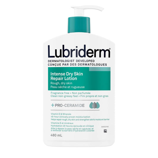Lubriderm Intense Dry Skin Repair Lotion, Fragrance Free, 480 mL
