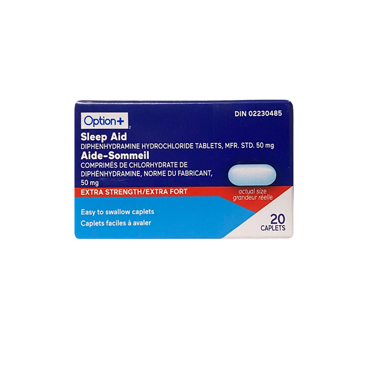 Option+ Extra Strength Sleep Aid 50 mg Caplets, 20 Count