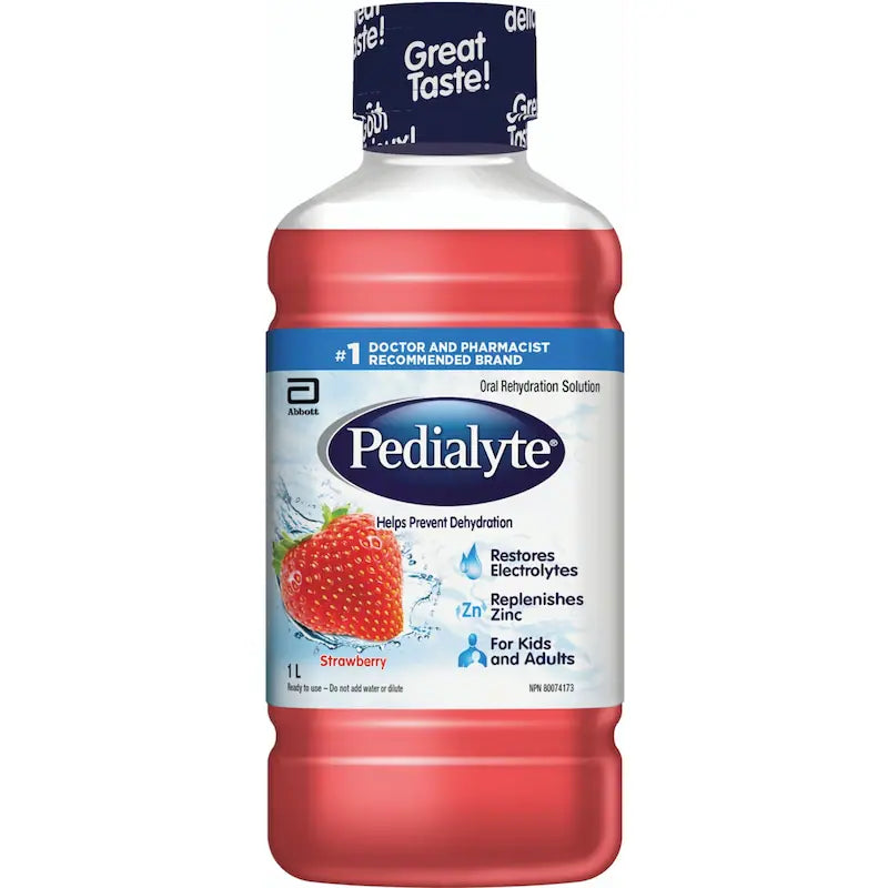 Pedialyte Electrolyte Oral Rehydration Solution, Strawberry, 1 L