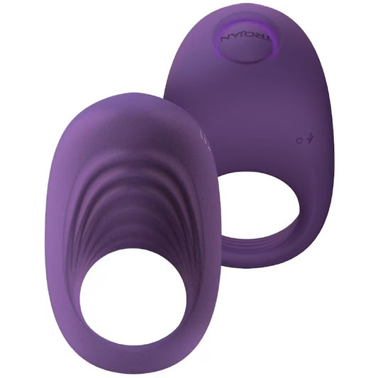 Trojan Dual Pleasure Rechargeable Vibrating Ring, 1 Count