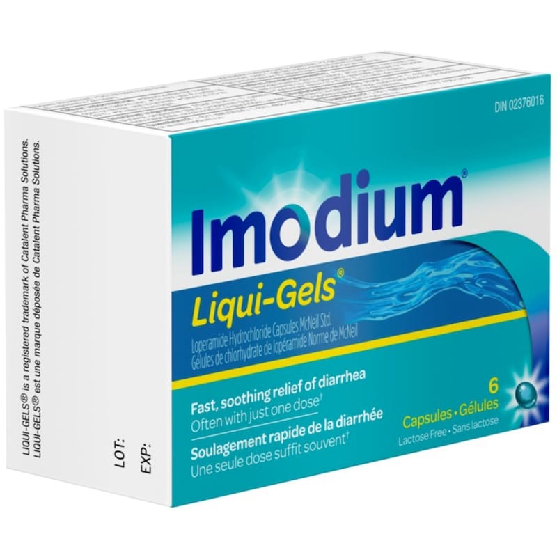 Imodium Liqui-Gels Diarrhea Relief, 2 mg, 6 Capsules