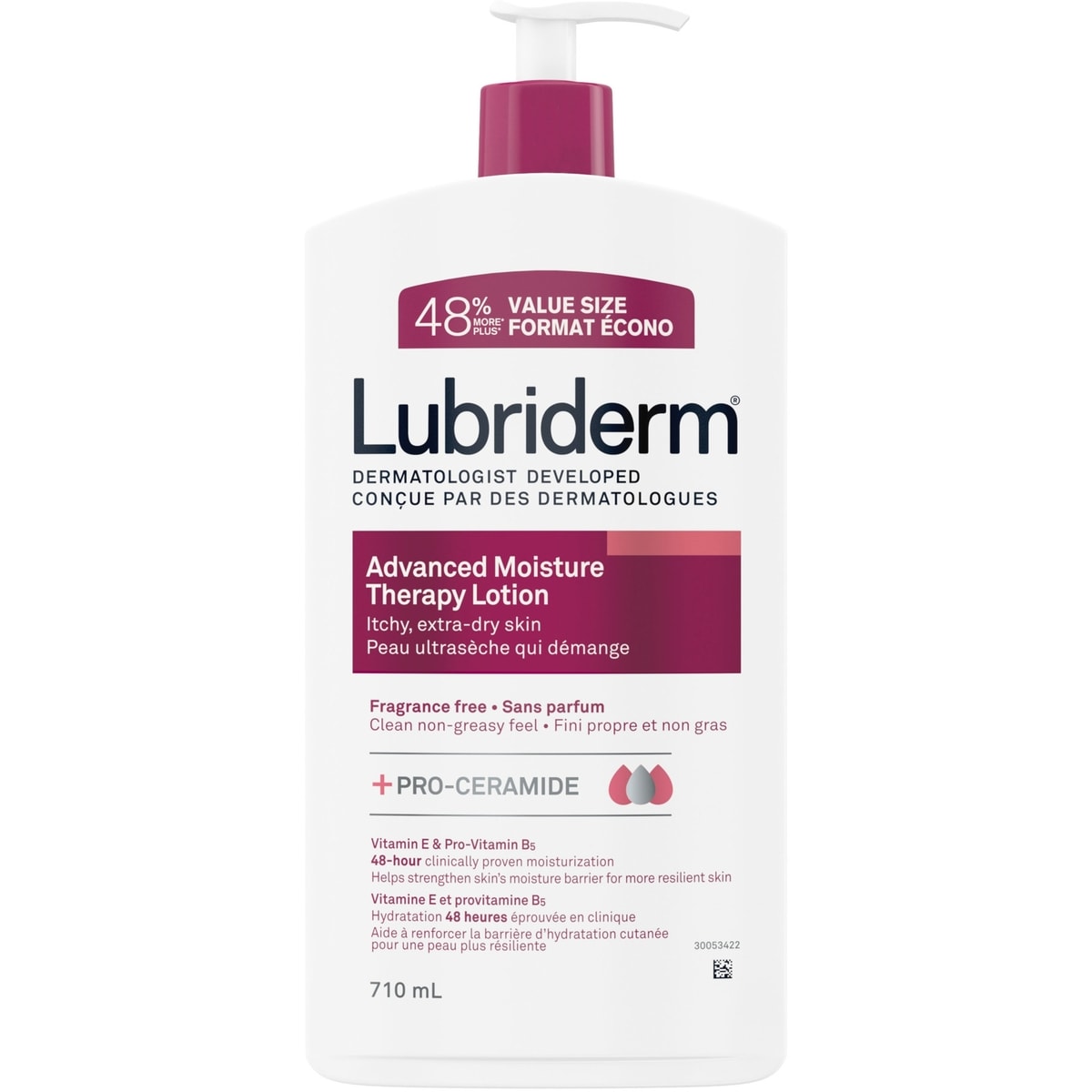 Lubriderm Advanced Moisture Therapy Fragrance-Free Body Lotion, 710 mL