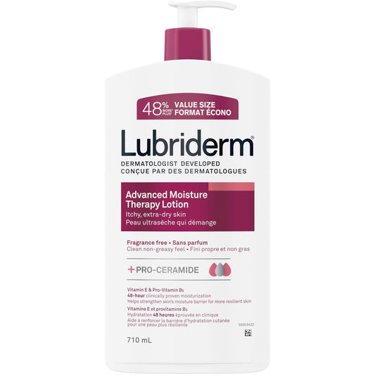 Lubriderm Advanced Moisture Therapy Fragrance-Free Body Lotion, 710 mL