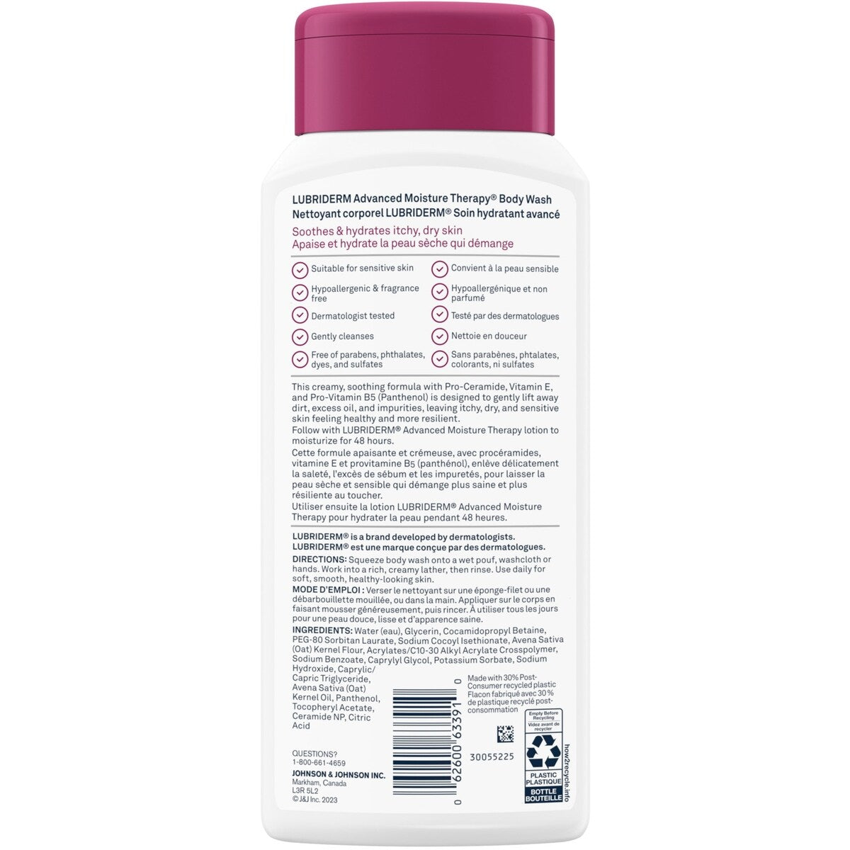 Lubriderm Advanced Moisture Therapy Fragrance-Free Body Wash, 473 mL