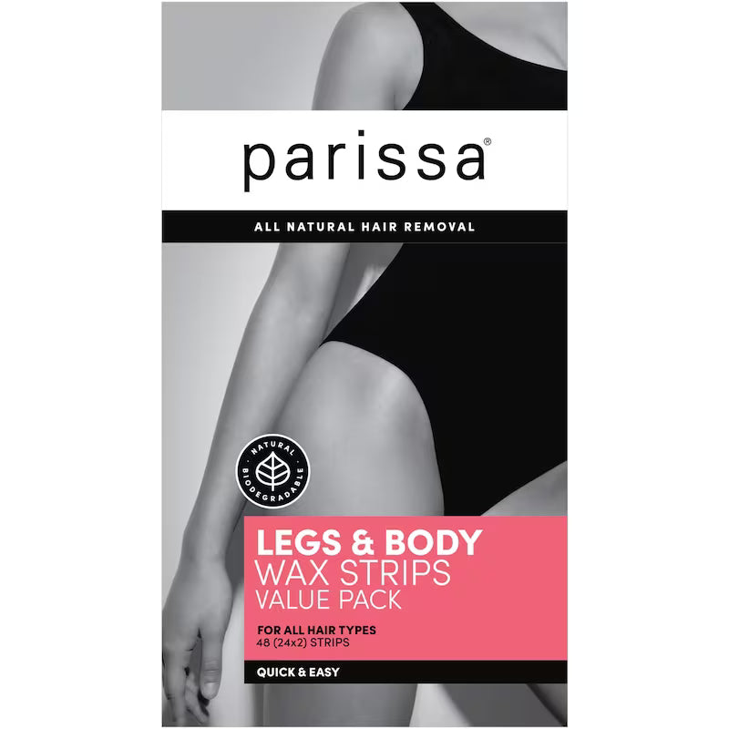 Parissa Legs & Body Wax Strips Value Pack, 48 Strips