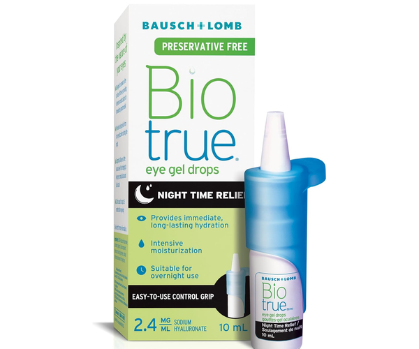 Biotrue Night Time Relief Preservative-Free Eye Gel Drops, 10 mL