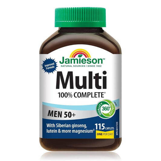Jamieson 100% Complete Multivitamin for Men 50+ Caplets, 115 Count