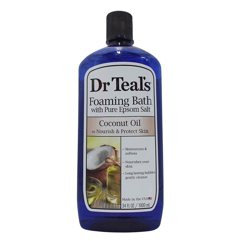 Dr Teal's Nourish & Protect Coconut Oil Foaming Bath with Pure Epsom Salt, 1000 mL