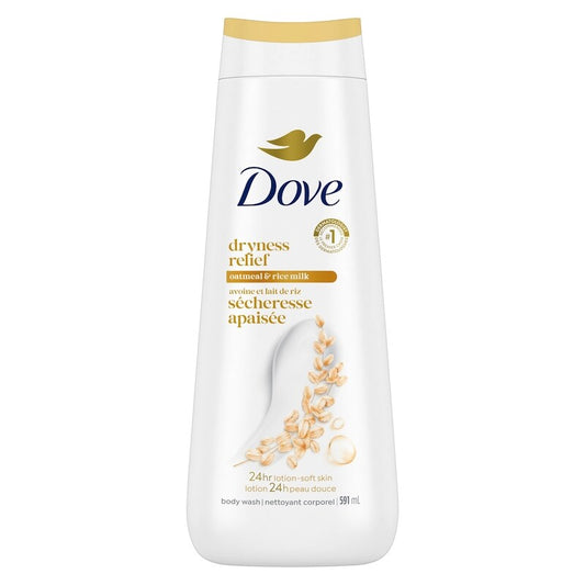Dove Dryness Relief Oatmeal & Rice Milk Body Wash, 591 mL