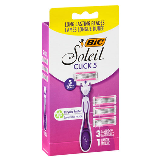 BIC Soleil Click 5 Razor with 1 Handle & 3 Cartridges