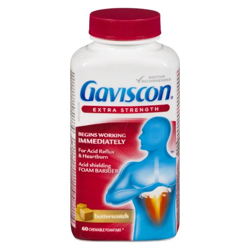 Gaviscon Extra Strength Butterscotch Tablets, 60 Count