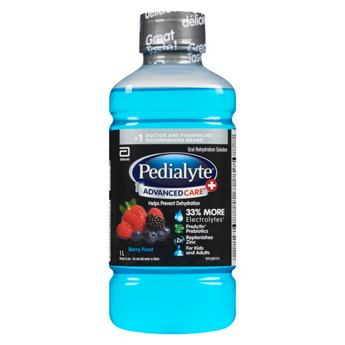 Pedialyte AdvancedCare Plus Berry Frost Oral Rehydration Solution, 1 L