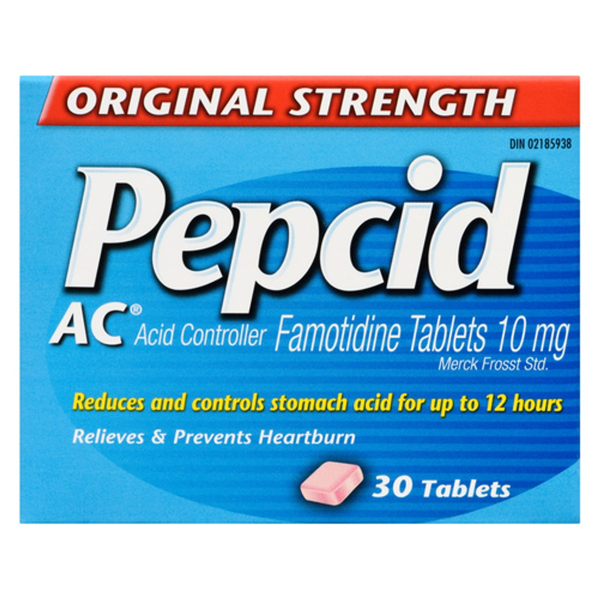 Pepcid AC Original Strength Easy-to-Swallow Tablets 10 mg, 30 Tablets