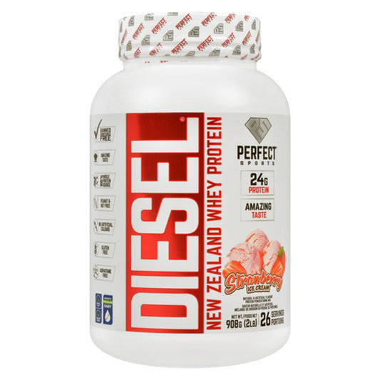 Perfect Sports DIESEL New Zealand Whey Protein, Strawberry, 2 lb (908 g)