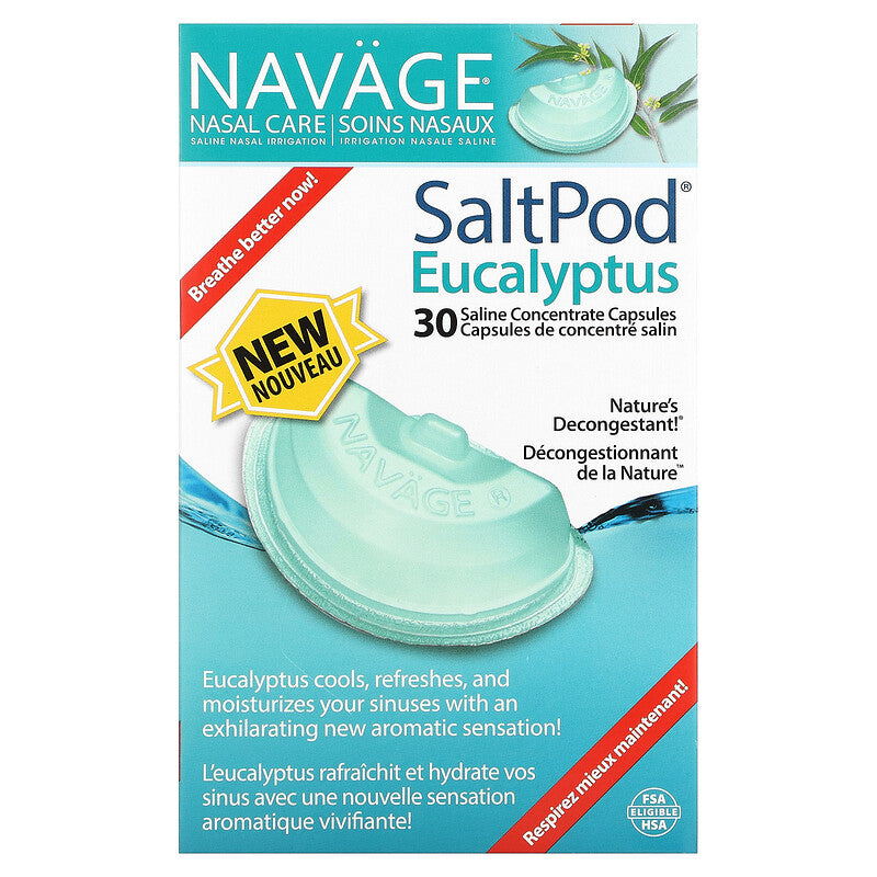 Navage Eucalyptus SaltPod Saline Concentrate Capsules, 30 Count
