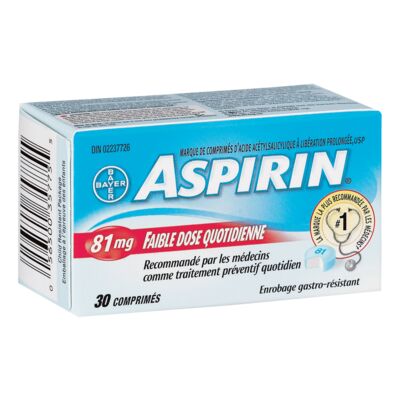 Aspirin Daily Low Dose 81 mg Enteric-Coated Tablets, 30 Tablets