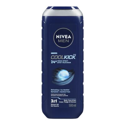 NIVEA MEN Cool Kick 24H Fresh Effect Shower Gel, 500 mL