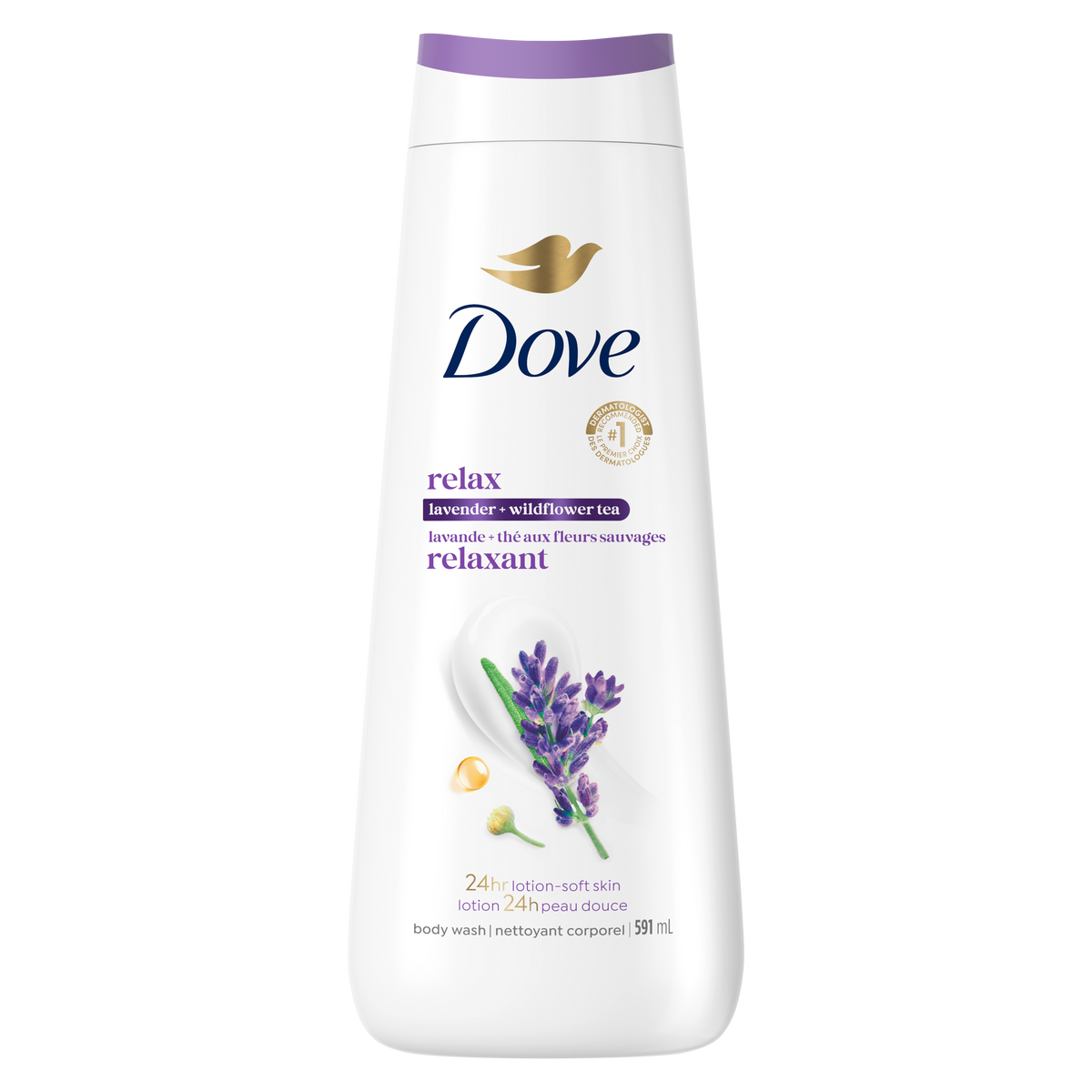 Dove Relaxing Lavender Oil & Chamomile Body Wash, 591 mL