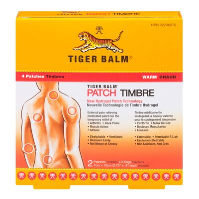 Tiger Balm Warm Pain Relieving Patches, 4 Patches