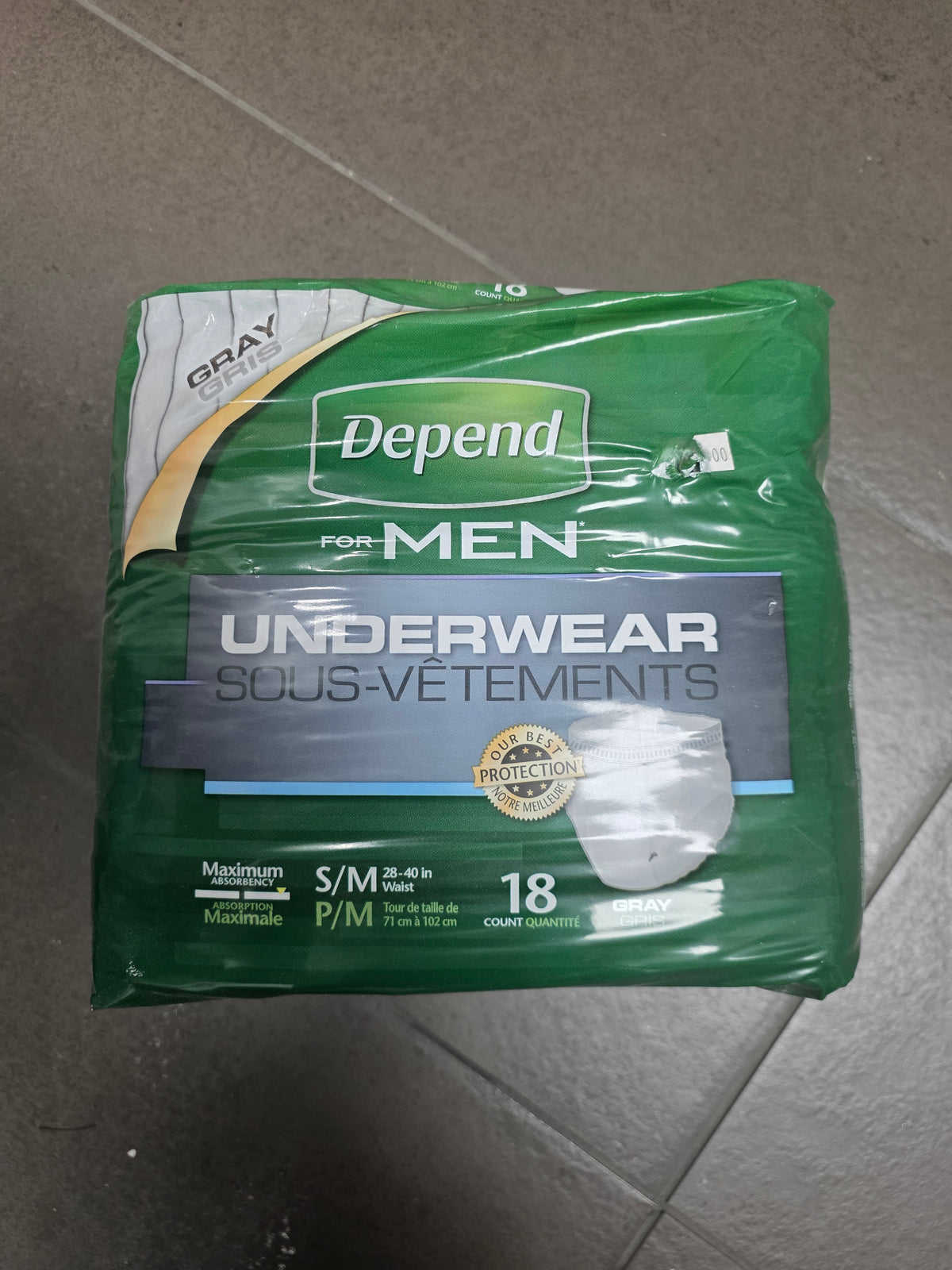 DEPEND UNDRWR SUPER ABS MEN FIT-FLEX SMMD 18