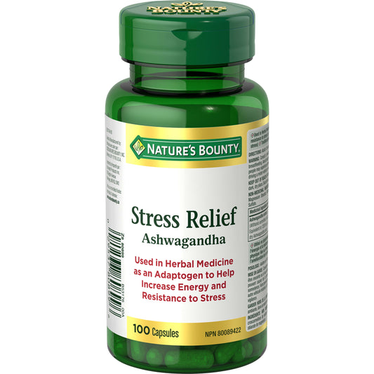 Nature's Bounty Stress Relief Ashwagandha 300 mg, 100 Capsules