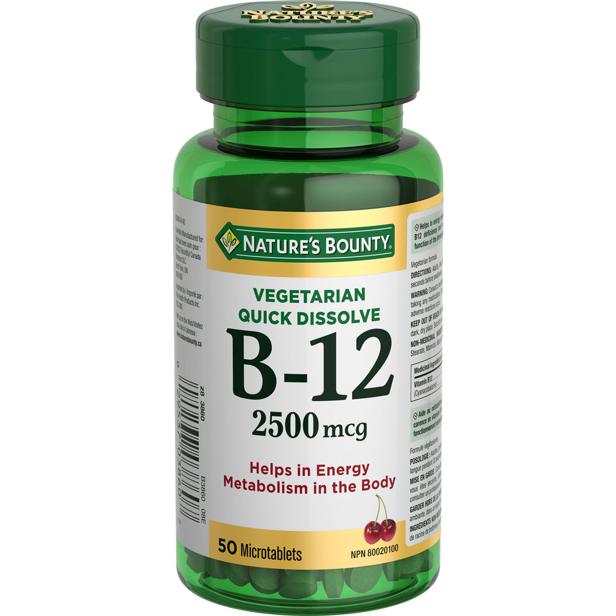 Nature's Bounty B-12 2500 mcg Quick Dissolve Microtablets, 50 Count