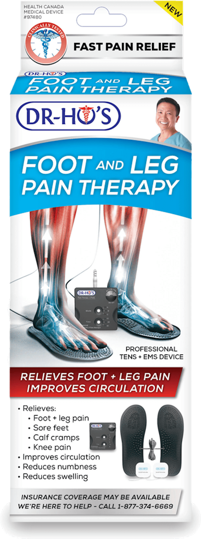 DR-HO'S Foot and Leg Pain Therapy, Black, 1 Each