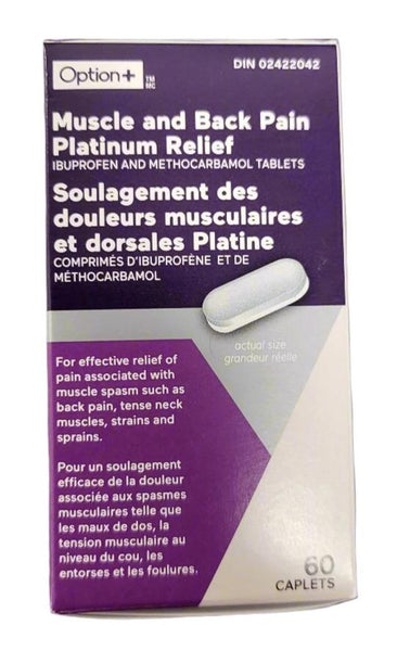 OPTION+MUSCLE AND BACK PLATINUM PAIN RELIEF 60'S (NEW PACK SIZE)