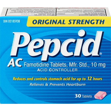 PEPCID AC Original Strength Famotidine 10 mg Easy-to-Swallow Tablets, 30 Count