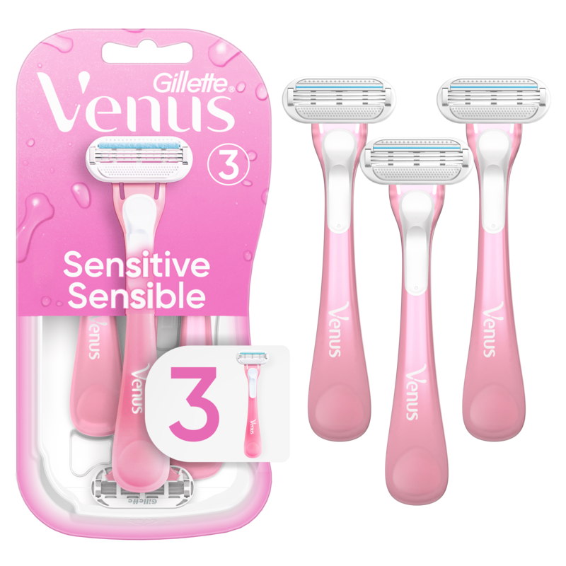 Gillette Venus Sensitive Disposable Razors, 3 Count
