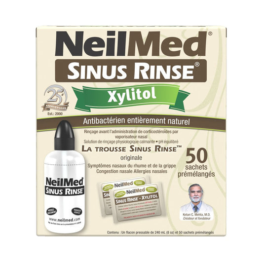 NeilMed Sinus Rinse Kit with Xylitol, 50 Refill Packets