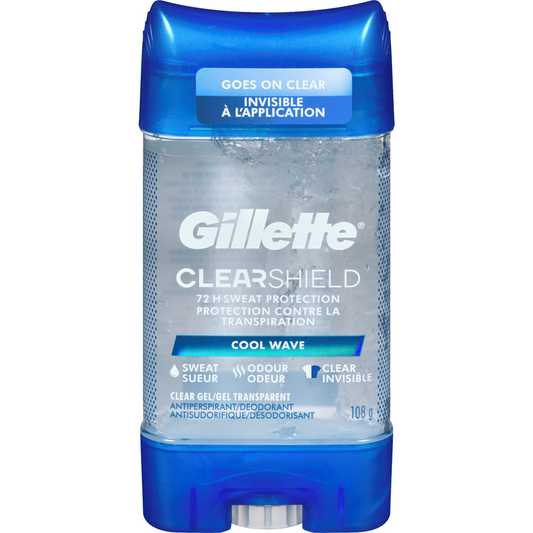 Gillette Clear Gel Antiperspirant & Deodorant, Cool Wave, 108 g